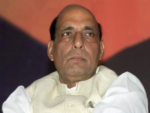 President of India's main opposition Bharatiya Janata Party (BJP) Rajnath Singh pauses during the release of his party's manifesto for the April/May general election in New Delhi April 3, 2009. The BJP promised low taxes and interest rates and a tough national security law in an election manifesto on Friday aimed at boosting its poll ratings. REUTERS/B Mathur (INDIA POLITICS ELECTIONS HEADSHOT)