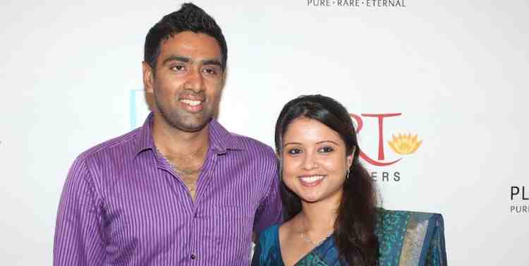 Cricketer Ravichandran Ashwin with his wife Preethi Narayanan
