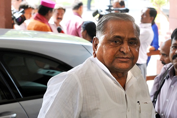 Members of Parliament Mulayam singh Yadav arrived on the second day of the first session of India's newly elected parliament in New Delhi on June 5, 2014. ----- Piyal Bhattacharjee